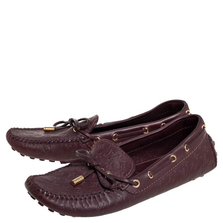 مملوكة مسبقًا Louis Vuitton Burgundy Leather Gloria  Loafers Size 36.5