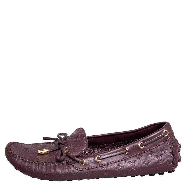 مملوكة مسبقًا Louis Vuitton Burgundy Leather Gloria  Loafers Size 36.5