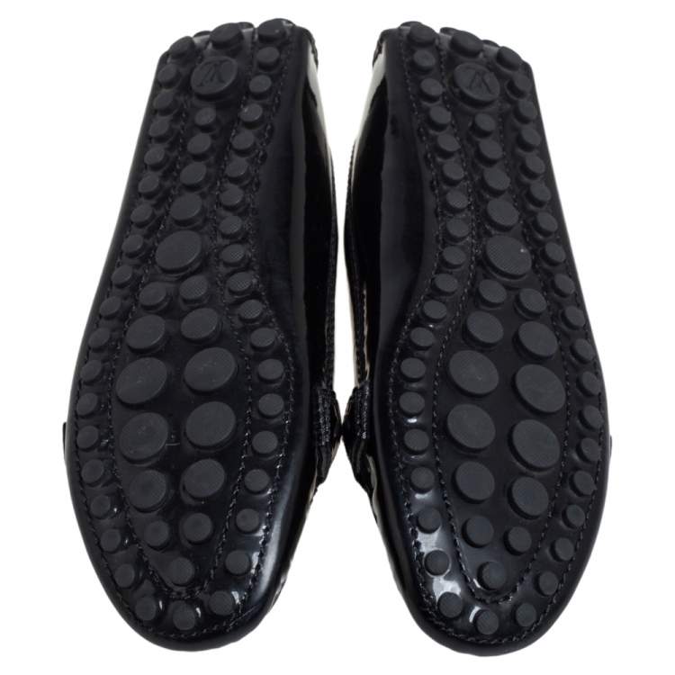 Pre Owned Louis Vuitton Black Patent Leather Loafers Size 37