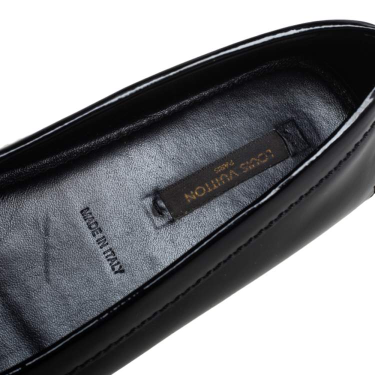 Pre Owned Louis Vuitton Black Patent Leather Loafers Size 37