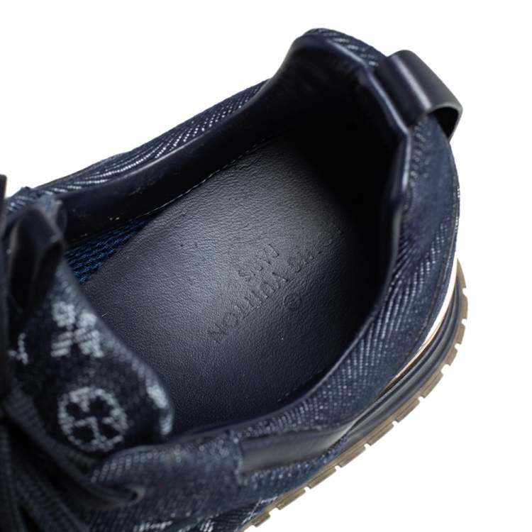 Pre Owned Louis Vuitton Blue Denim, Leather Run Away  Sneakers Size 37