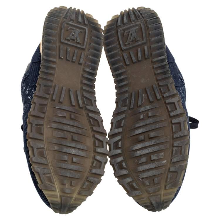 Pre Owned Louis Vuitton Blue Denim, Leather Run Away  Sneakers Size 37