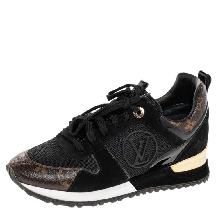 Louis Vuitton Black Monogram Suede Low Top Punchy Sneakers 37.5