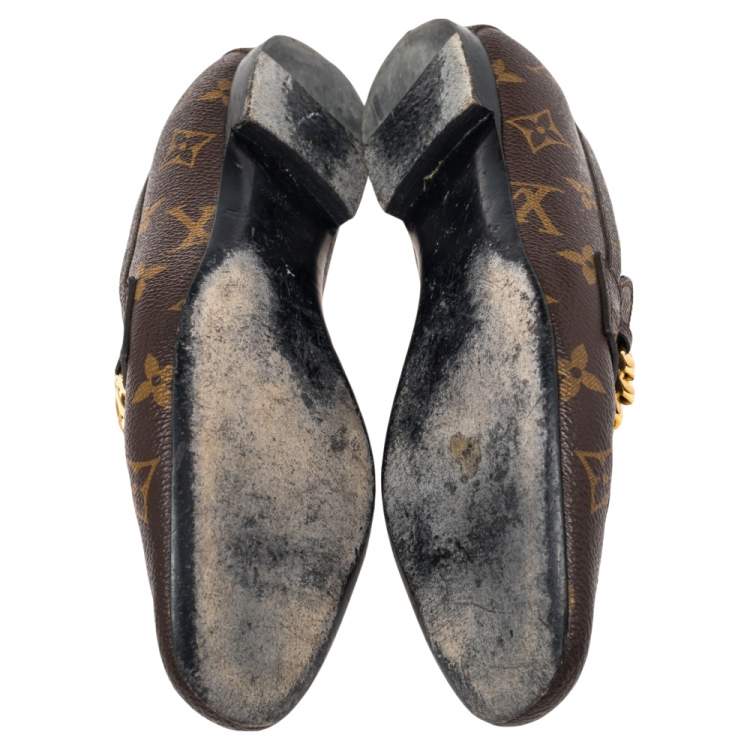 Pre Owned Louis Vuitton Monogram Coated Canvas  Upper Case Loafers Size 36