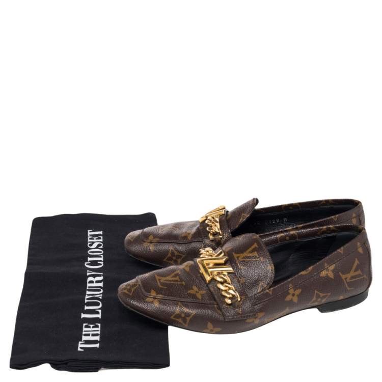 Pre Owned Louis Vuitton Monogram Coated Canvas  Upper Case Loafers Size 36