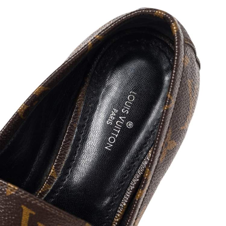 Pre Owned Louis Vuitton Monogram Coated Canvas  Upper Case Loafers Size 36