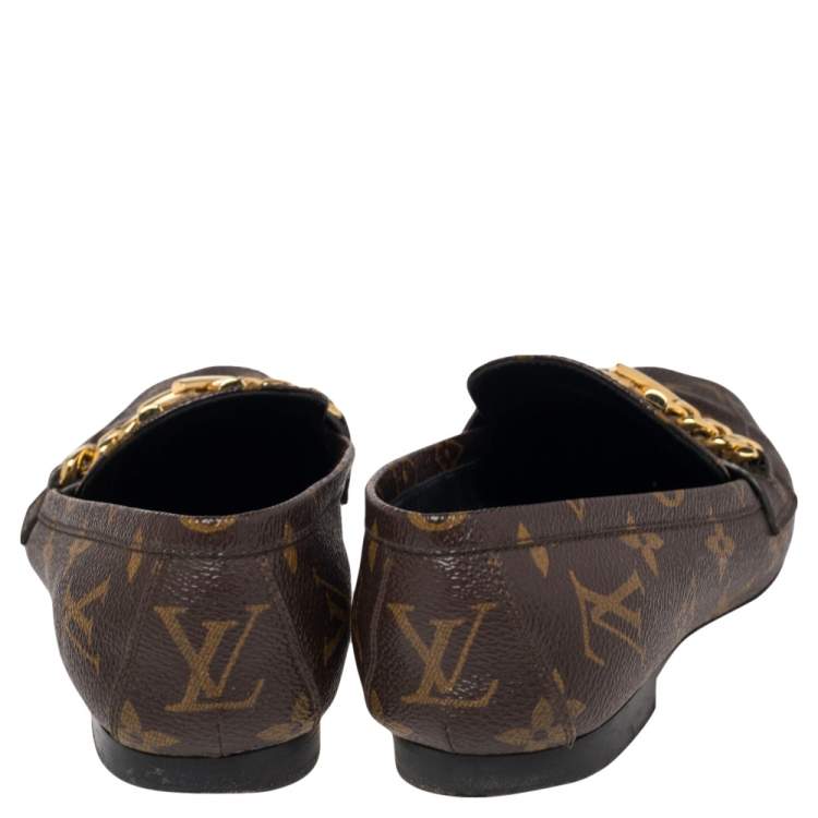 Pre Owned Louis Vuitton Monogram Coated Canvas  Upper Case Loafers Size 36