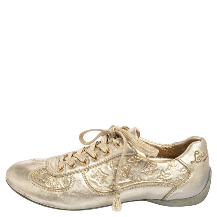 lv sneakers gold