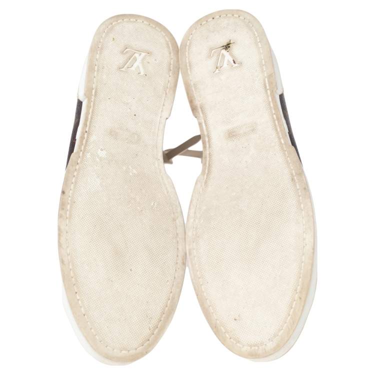 Pre Owned Louis Vuitton Gold Monogram Canvas and Leather Stellar Sneaker Boots Size 40