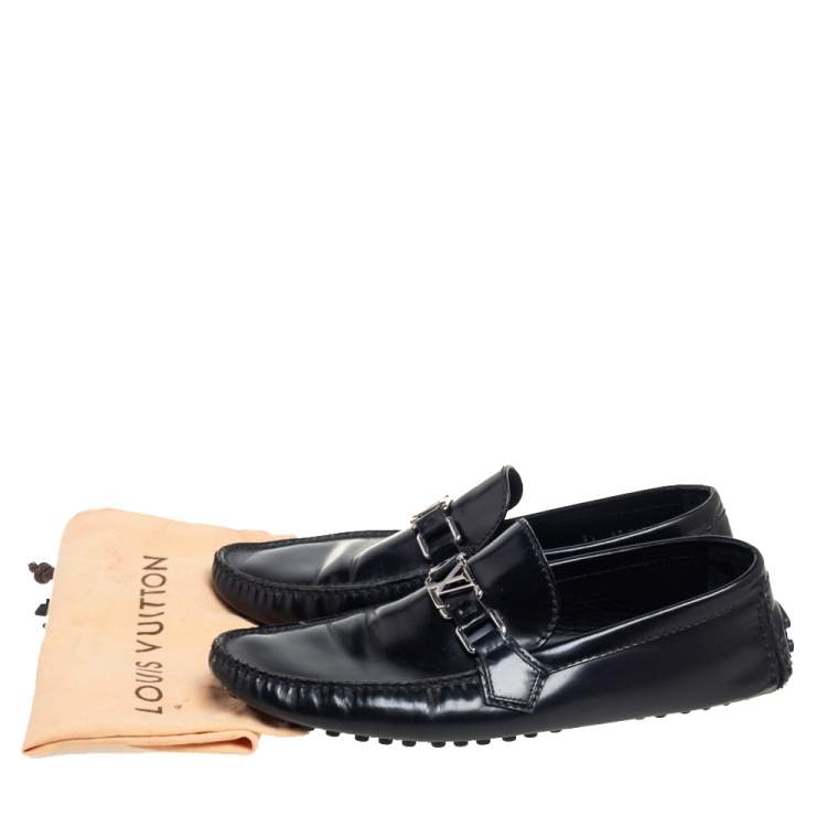 مملوكة مسبقًا Louis Vuitton Black Leather Slip On Loafers Size 39