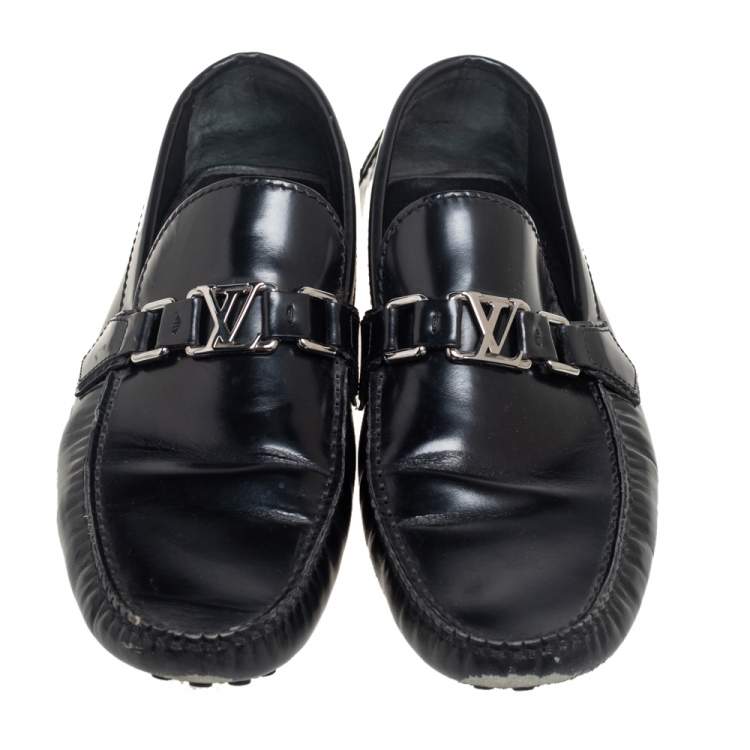 مملوكة مسبقًا Louis Vuitton Black Leather Slip On Loafers Size 39