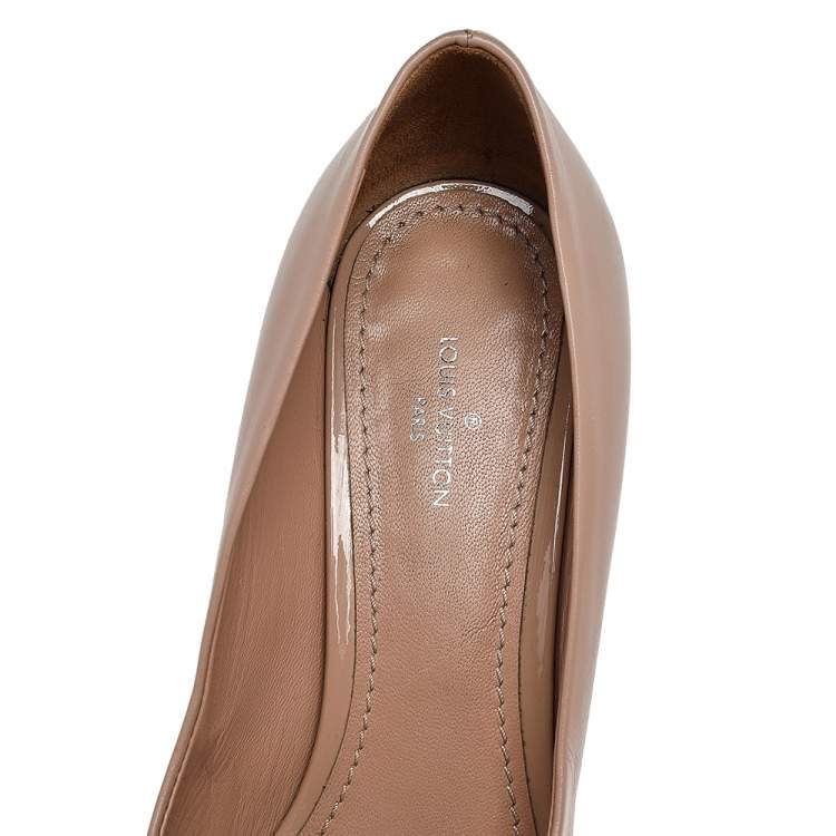 Pre Owned Louis Vuitton Beige Leather Madeleine Square Toe Pumps Size 36