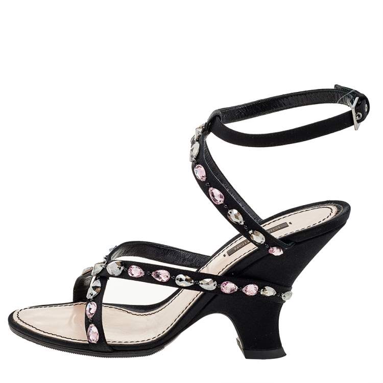 Louis Vuitton Crystal Embellished Ankle Strap Sandals