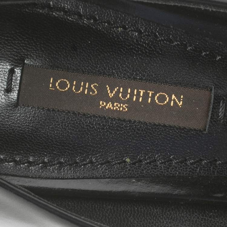 Pre Owned Louis Vuitton Black Leather Eyeline Pointed Toe Pumps Size 39