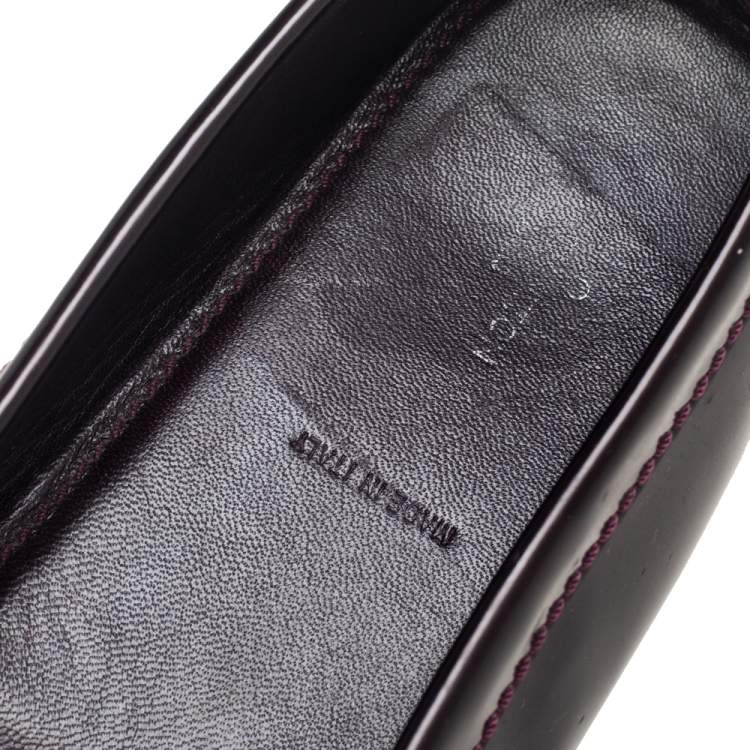 Pre Owned Louis Vuitton Burgundy Patent Leather Dauphine Loafers Size 40.5