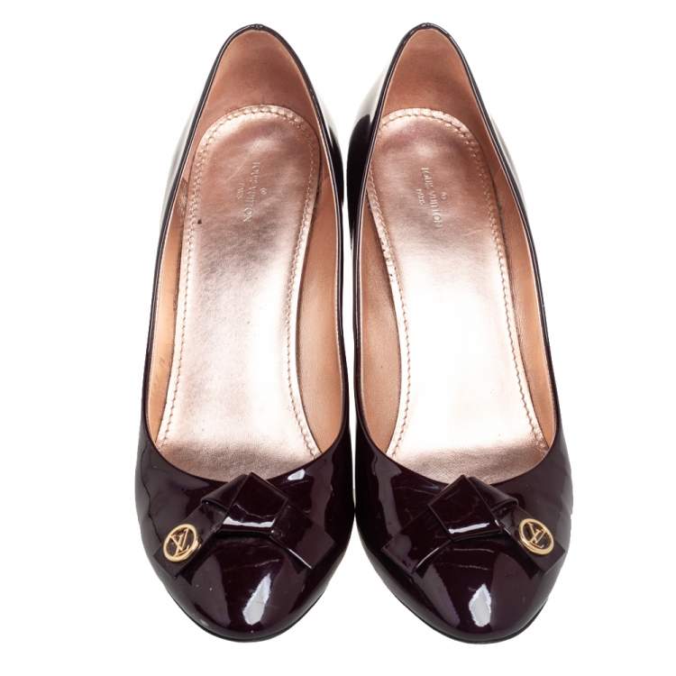 Pre Owned Louis Vuitton Amarante Vernis Leather Fiance Pumps Size 41