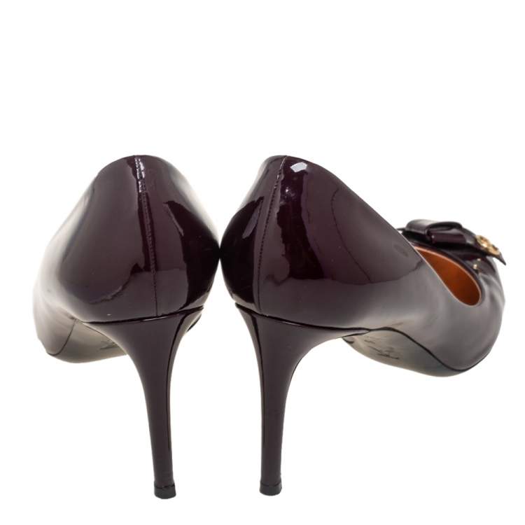Pre Owned Louis Vuitton Amarante Vernis Leather Fiance Pumps Size 41