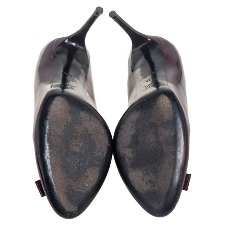 Pre Owned Louis Vuitton Amarante Vernis Leather Fiance Pumps Size 41