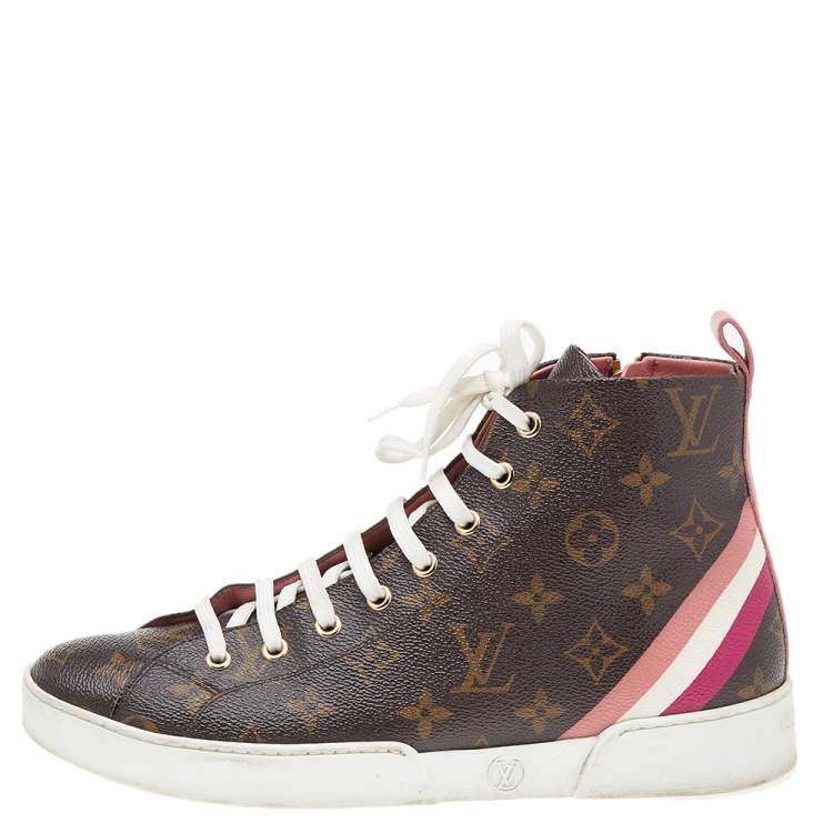 Louis Vuitton Burgundy Suede, Leather and Fur High Top Sneakers Size 38.5  Louis Vuitton | The Luxury Closet