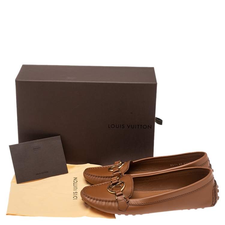 مملوكة مسبقًا Louis Vuitton Brown Leather Dauphine Loafers Size 37.5