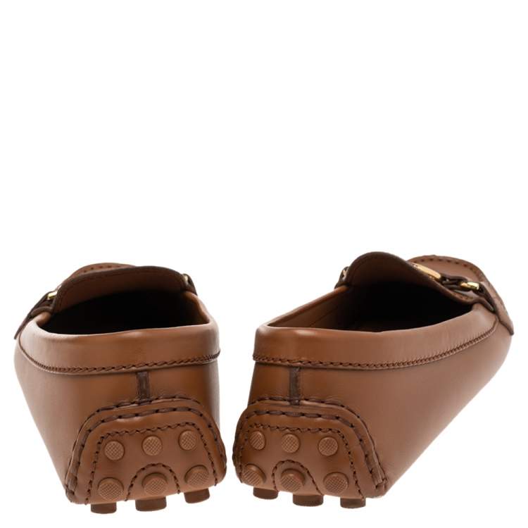 مملوكة مسبقًا Louis Vuitton Brown Leather Dauphine Loafers Size 37.5