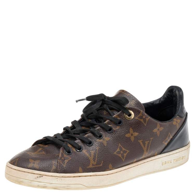 Louis Vuitton Brown Monogram Canvas and Patent Leather FRONTROW Sneakers Size 41