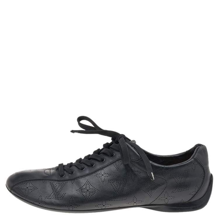 Louis Vuitton Black Perforated Leather Run Away Sneakers Size 38.5 Louis  Vuitton | The Luxury Closet