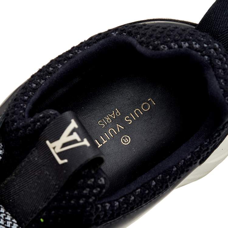 Pre Owned Louis Vuitton Black Leather And Mesh Low Top Sneakers Size 37