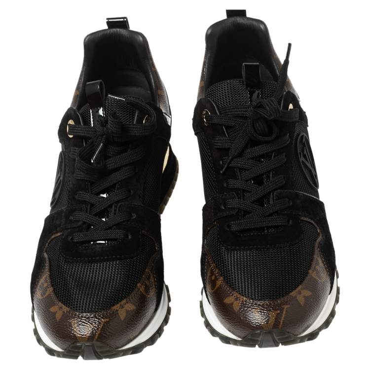 مملوكة مسبقًا Louis Vuitton Black/Brown Monogram Mesh And Suede Run Away  Sneakers Size 38.5