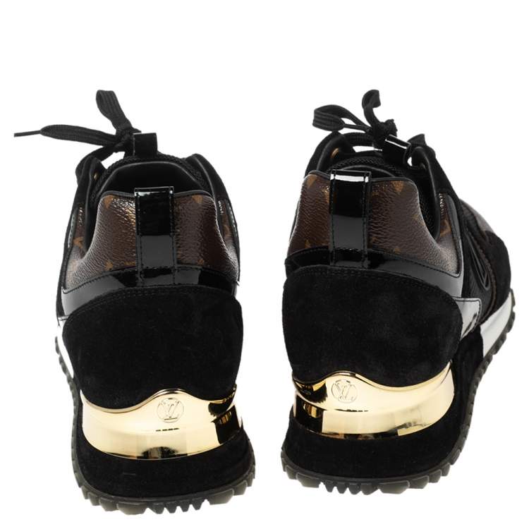 مملوكة مسبقًا Louis Vuitton Black/Brown Monogram Mesh And Suede Run Away  Sneakers Size 38.5
