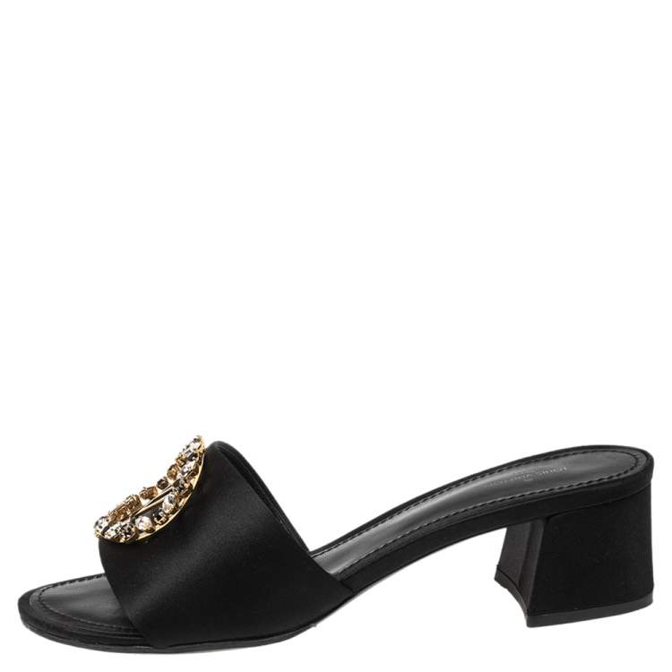 Louis Vuitton LV Orsay Flat Sandal BLACK. Size 37.5
