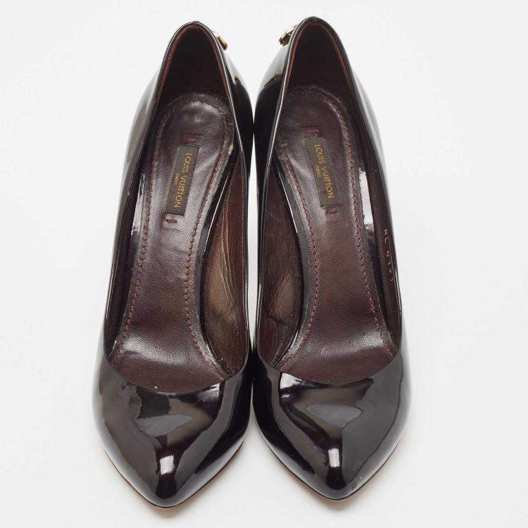 Pre Owned Louis Vuitton Burgundy Patent Leather Oh Really! Pumps Size 38.5
