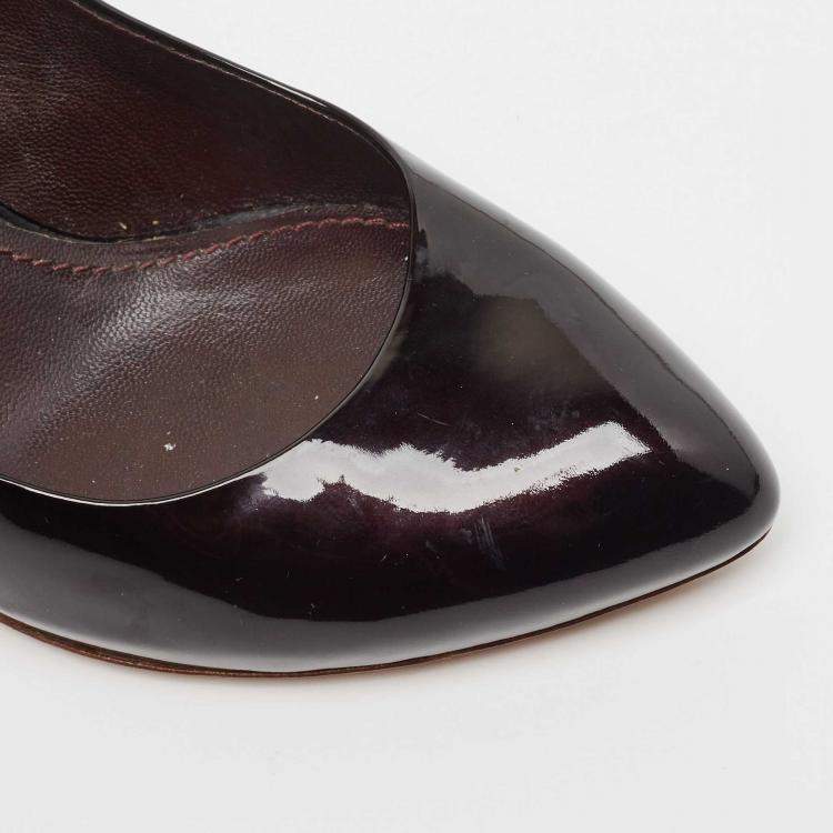 Pre Owned Louis Vuitton Burgundy Patent Leather Oh Really! Pumps Size 38.5