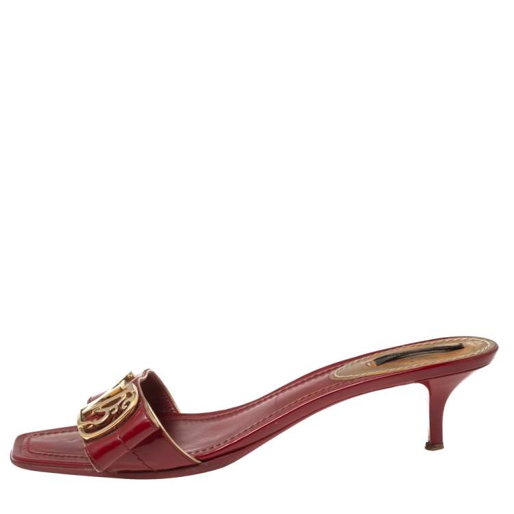 Louis Vuitton, Shoes, Louis Vuitton Signature Deep Red Slides