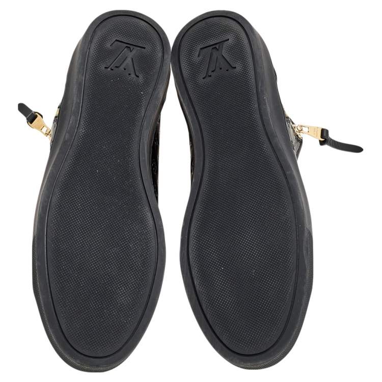 Pre Owned Louis Vuitton Black Monogram Empreinte Leather And Suede Punchy High Top Sneakers Size 37.5
