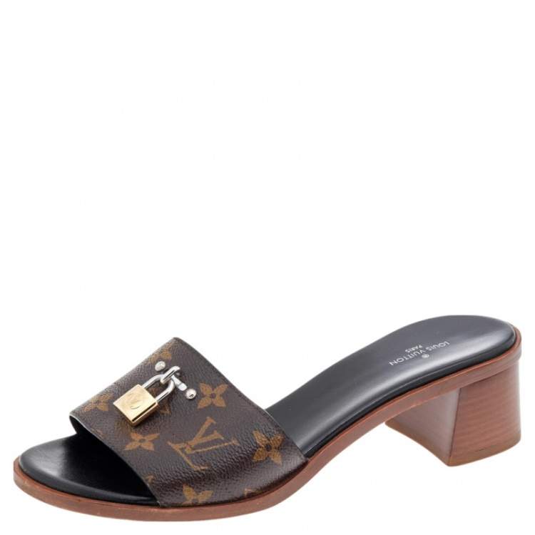Lock it leather mules Louis Vuitton Brown size 38 IT in Leather
