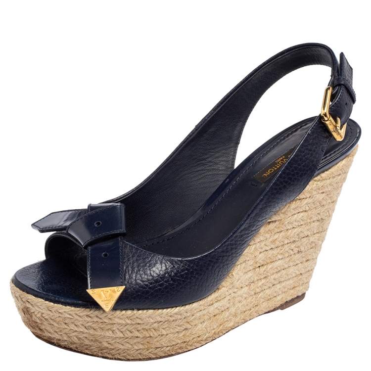 Louis Vuitton Damier Azur Espadrille Wedges - Blue Sandals, Shoes -  LOU84853