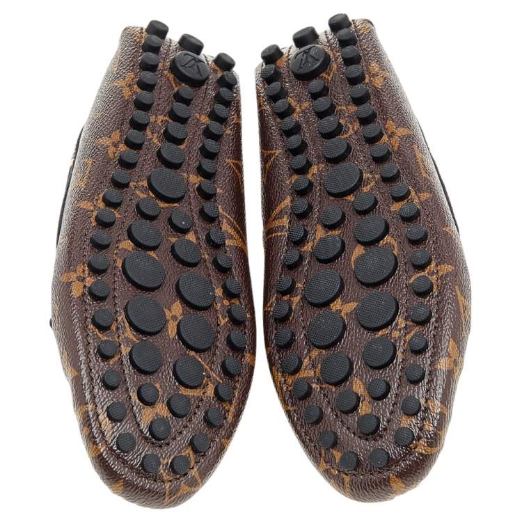 Pre Owned Louis Vuitton Brown Monogram Canvas Gloria Flat Loafers Size 36.5