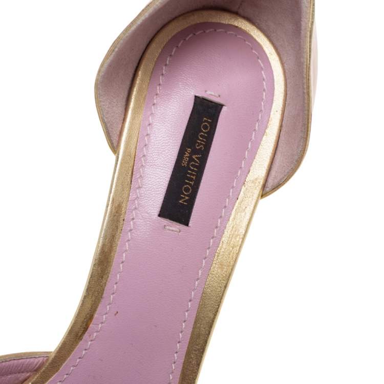 Pre Owned Louis Vuitton Tricolor Canvas And Patent D'orsay Peep Toe Pumps Size 41