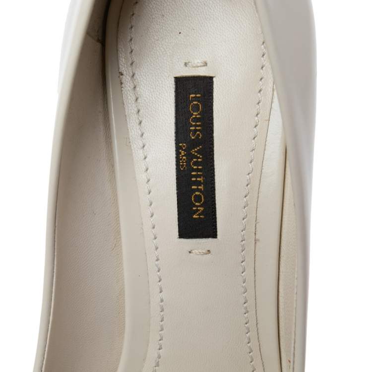 Pre Owned Louis Vuitton Cream Leather Dice  Pumps Size 36.5