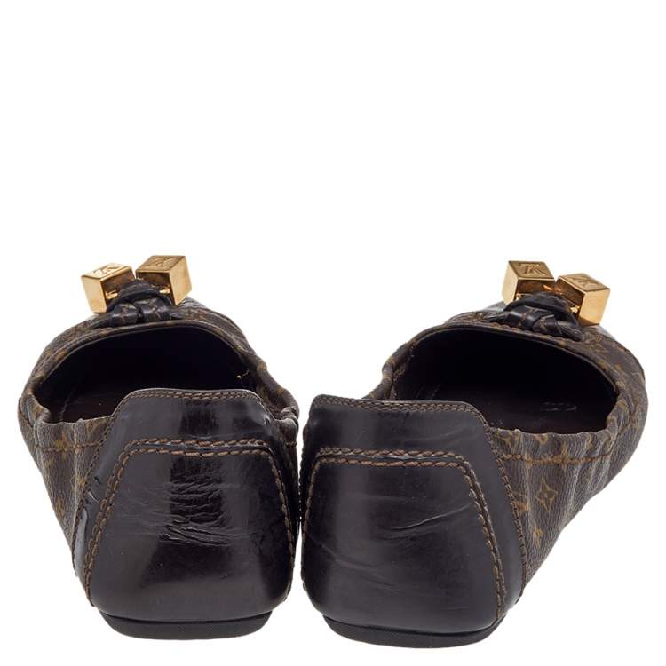 مملوكة مسبقًا Louis Vuitton Monogram Canvas And Leather Cap Toe Lovely Ballet Flats Size 36