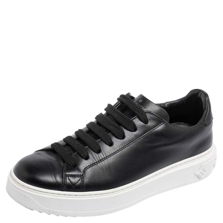 Louis Vuitton Black Leather Timeout Sneakers Size 38.5 Louis