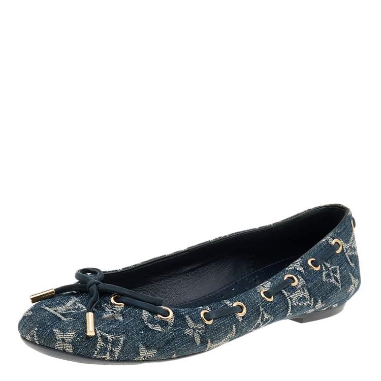 バレエ Louis Vuitton Denim Ballet Shoes Louis Vuitton Denim Ballet Flats (37) - Attikk