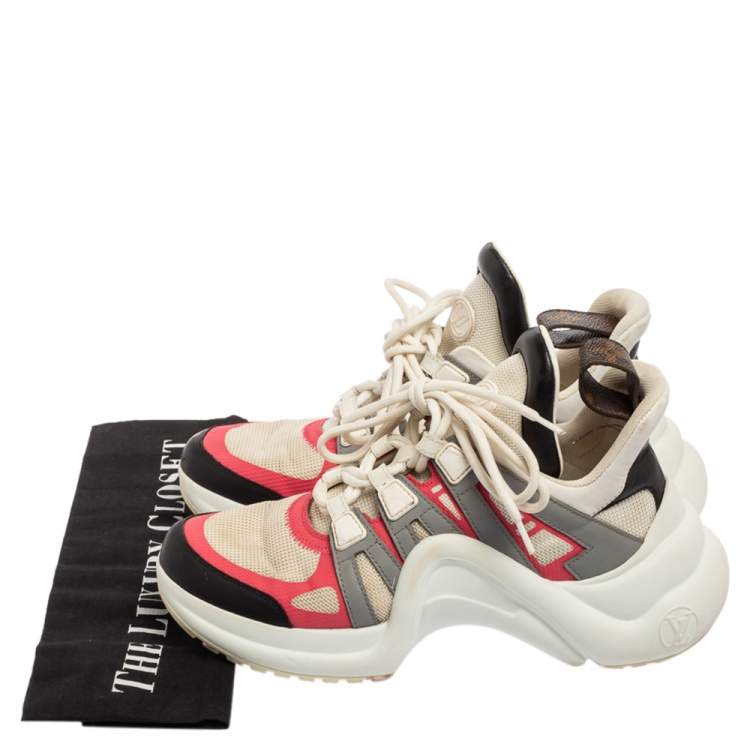Pre Owned Louis Vuitton Multicolor Leather And Mesh Archlight Sneakers Size 36.5