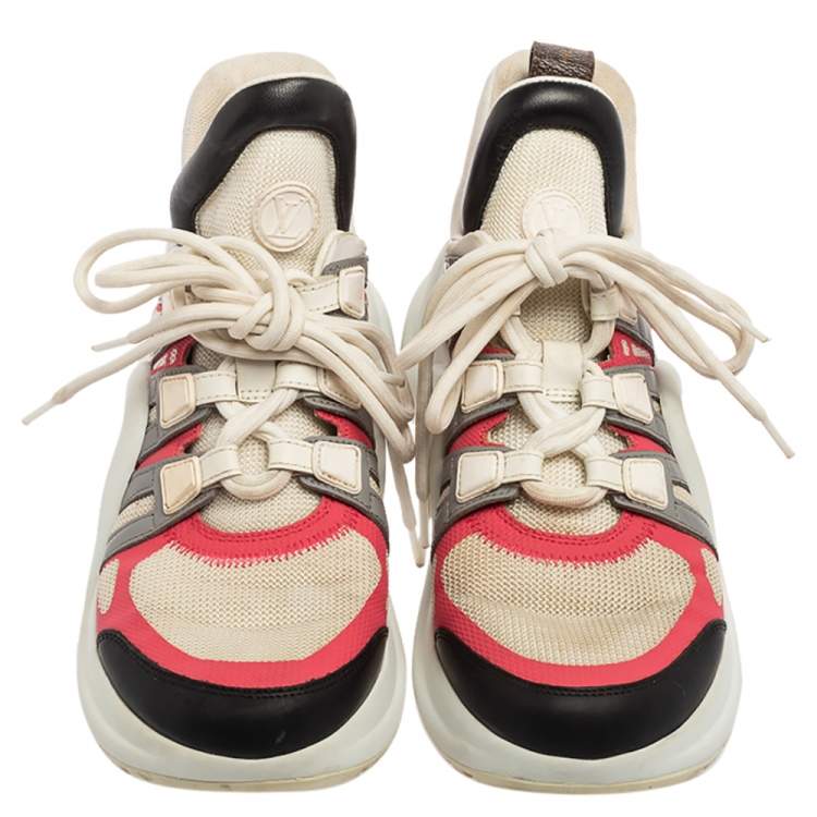 Pre Owned Louis Vuitton Multicolor Leather And Mesh Archlight Sneakers Size 36.5