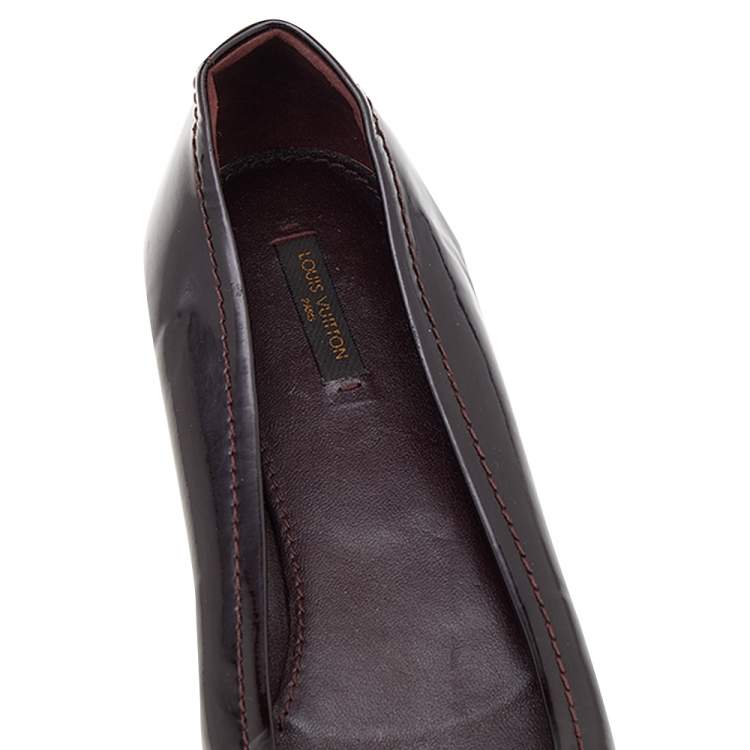 Pre Owned Louis Vuitton Amarante Patent Leather Ballet Flats Size 40.5
