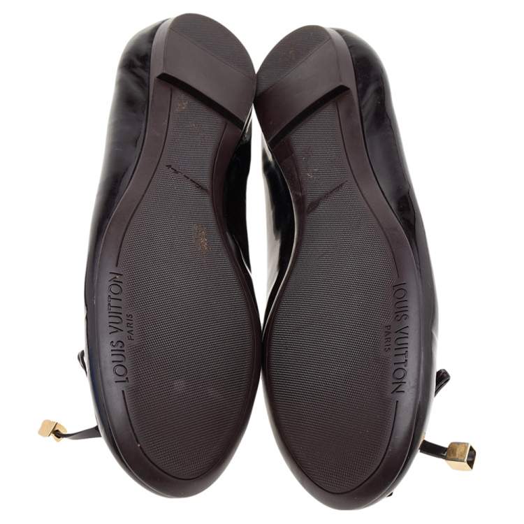 Pre Owned Louis Vuitton Amarante Patent Leather Ballet Flats Size 40.5
