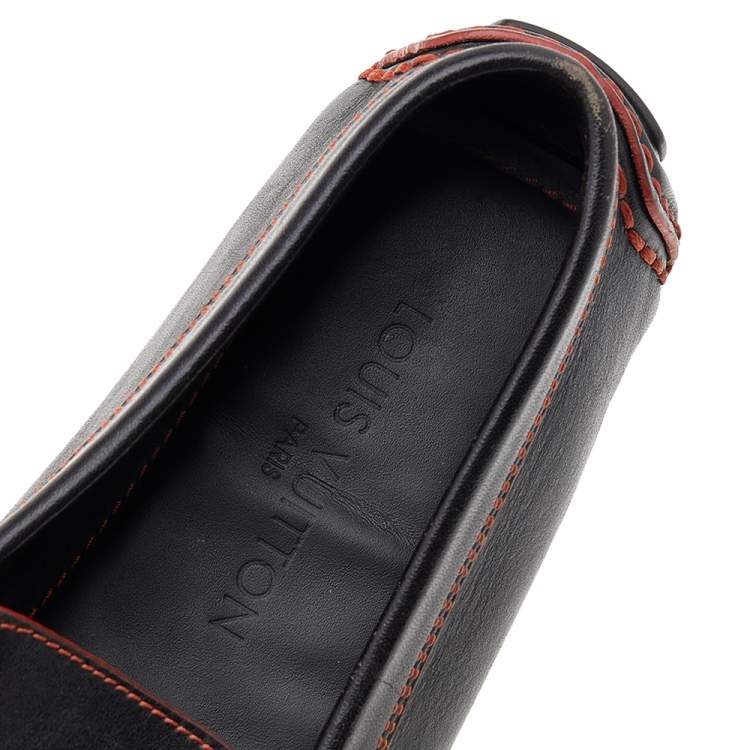 Pre Owned Louis Vuitton Brown Leather S Lock Slip On Loafers Size 39