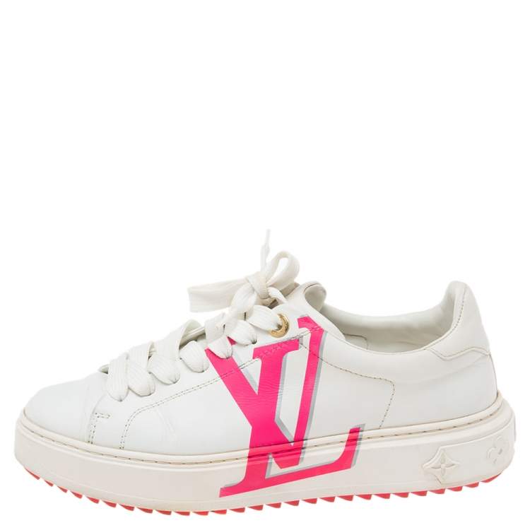 Louis Vuitton White Leather Time Out Low Top Sneakers Size 38.5 Louis  Vuitton