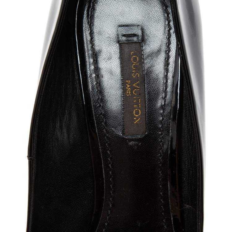 Pre Owned Louis Vuitton Black Patent Leather Oh Really Peep Toe Pumps Size 37 